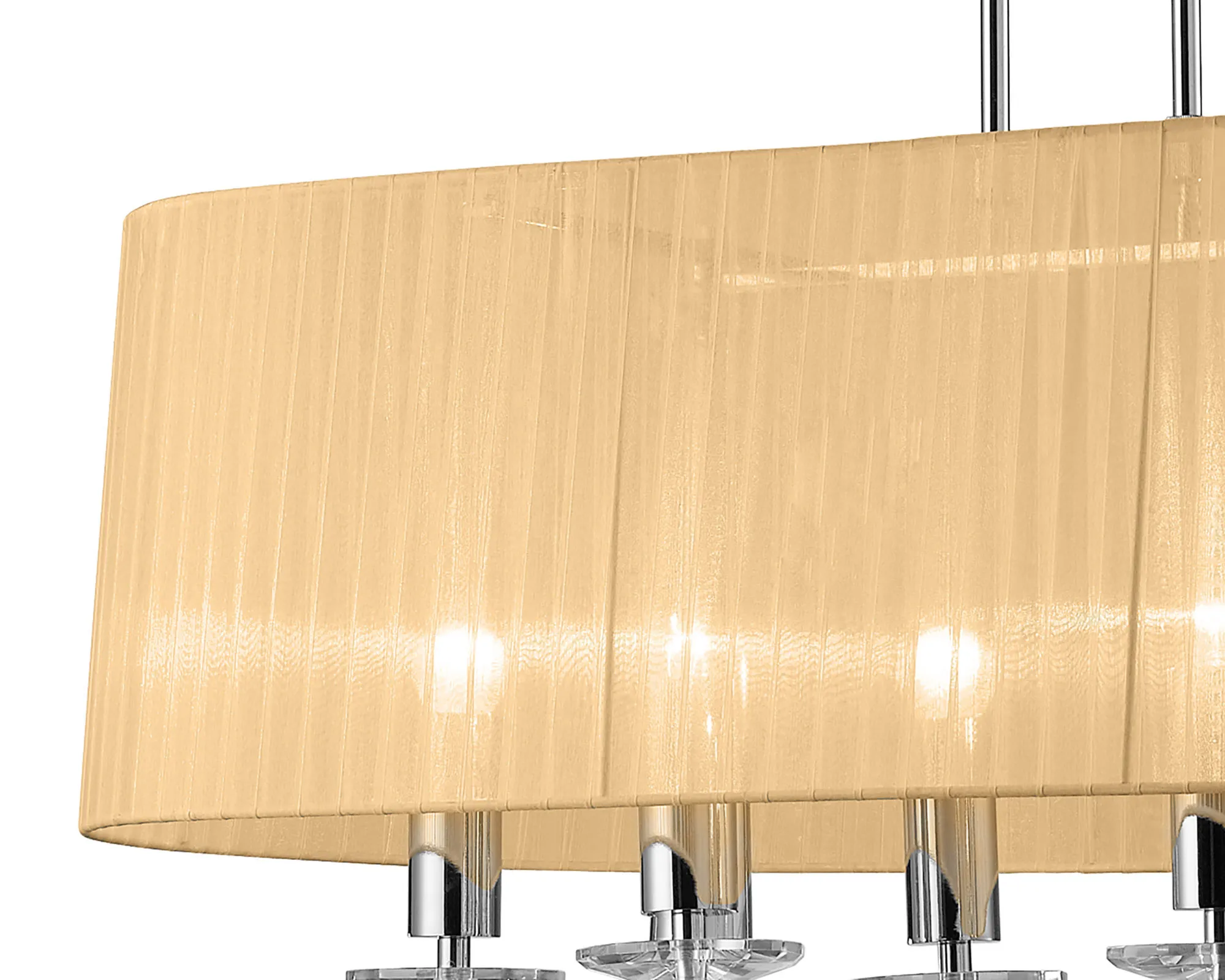 Tiffany Crystal Pendant 6+6 Light Polished Chrome M3853/SBS  Mantra Tiffany Polished Chrome-Soft Bronze